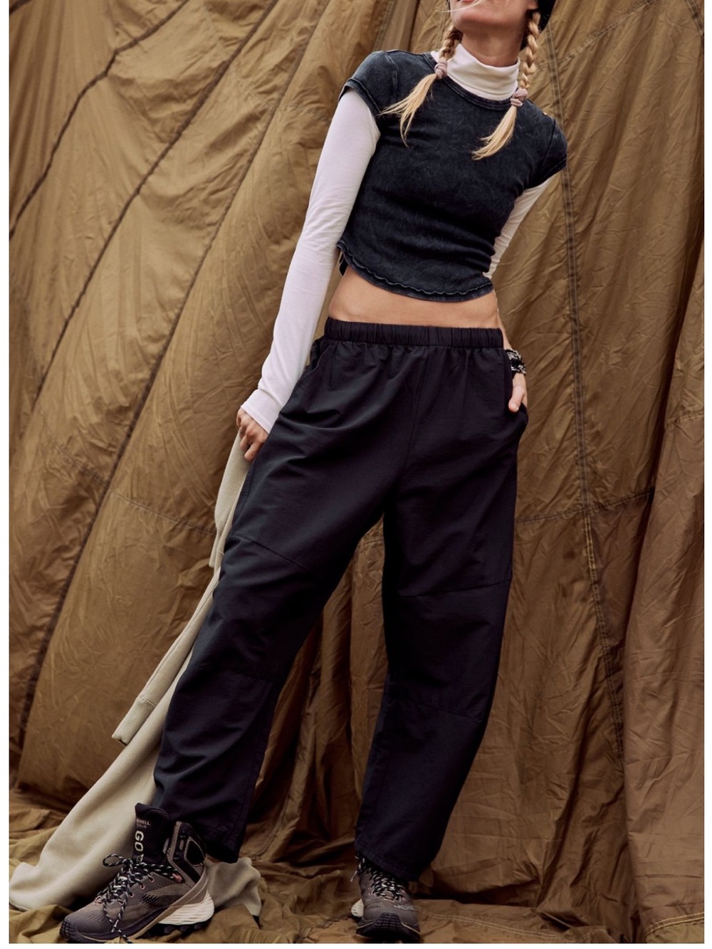 Free People Black Game Day Jogger Pants